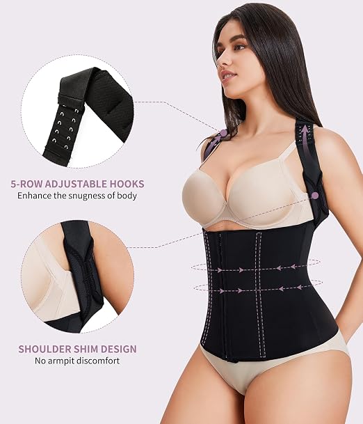 YERKOAD Back Brace for Women Full Back Straightener Posture Corrector Black | Breathable Back Support Posture Corrector Adjustable Waist Trainer Full Back Pain Relief Brace for Working, Exercising