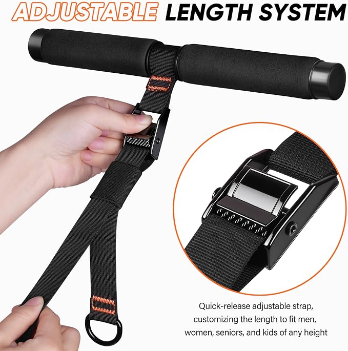 Adjustable Length Pedal Resistance Band with Handle for Working Out, Replaceable 180Lbs Exercise Bands with Foot Pedals, Home Gym Workout Equipment for Women Men Strength Training, Stretching