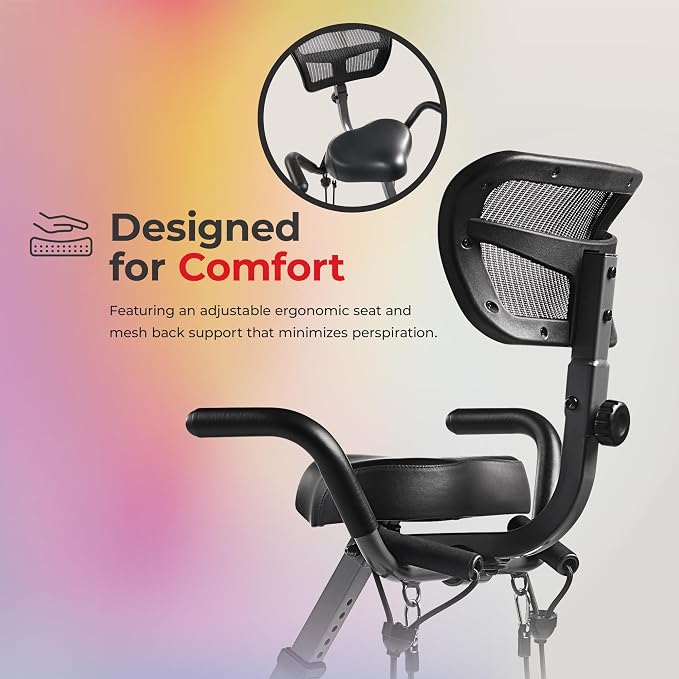 Sunny Health & Fitness Smart Foldable Magnetic X-Bike, Low-Impact Workouts