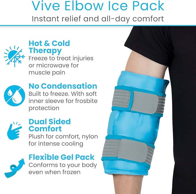 Arctic Flex Elbow Ice Pack Wrap for Tendonitis & Tennis Elbow - Reusable | Hot & Cold Brace Sleeve for Women & Men - Gel Ice Pack for Golfer's Elbow, Bursitis, Swelling & Post-Surgery Recovery