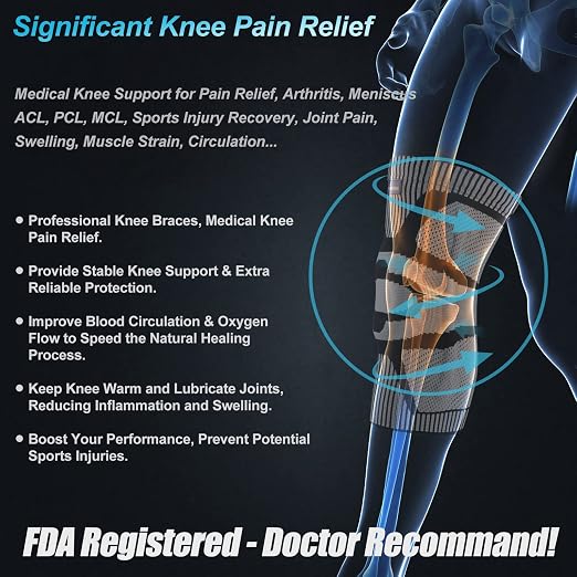 NEENCA Professional Knee Brace, Medical Knee Support for Women & Men Relief | Patented Patella Gel Pad & Side Stabilizers, Compression Sleeve for Knee Pain, Swelling, ACL, PCL, Arthritis, Sports, Workout