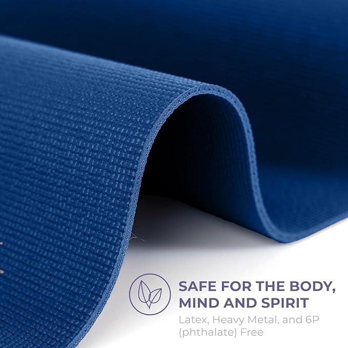 Ascend 6mm Thick Yoga Mat, 72x24in | Premium Non Slip Exercise Mat for Pilates, Workout, Stretching, Fitness, Training - Gym Mat for Home and Studio