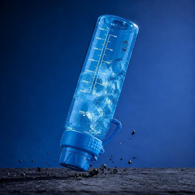 32oz Clear Water Bottle - BPA-Free Tritan Plastic, Fast Flow Spout Lid, Wide Mouth & Leakproof Design Hiking Water Bottle Suitable for Travel, Outdoors, Gym, Travel, Home, School (Blue)