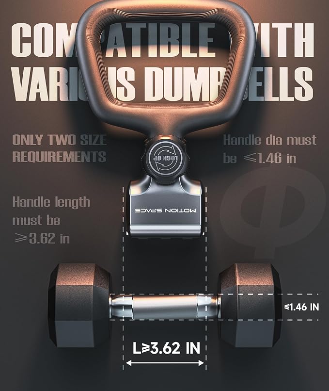 Flexible Dumbbell Converter - 260 LBS Weight Capacity Adjustable Alloy Steel Bar丨Convert Dumbbells to Barbell, Enhanced Compatibility for Wide Range of Dumbbells for Home Weight Lifting