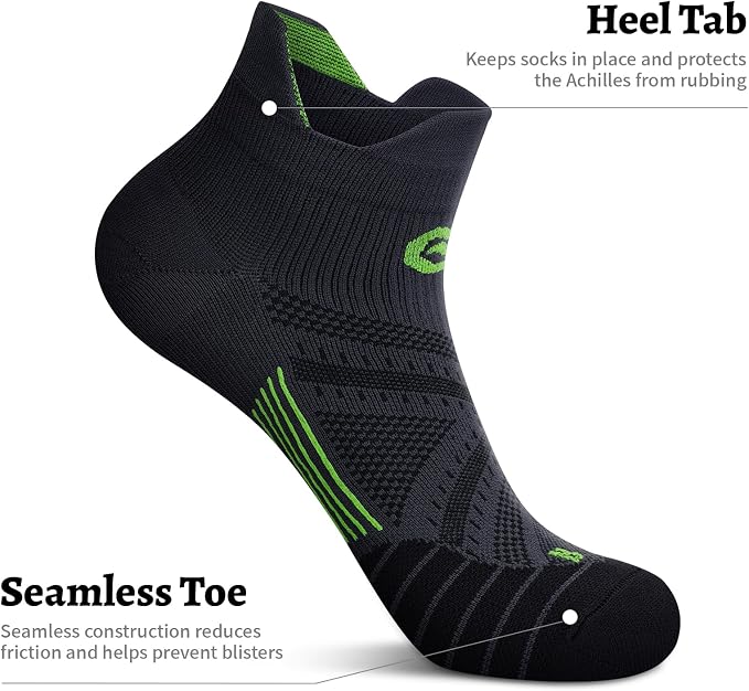 Compression Socks for Men Women Ankle Running Socks for Plantar Fasciitis | Low Cut Athletic Ankle Socks with Ankle & Arch Support for Running, Cycling, Golf, Work, Plantar Fasciitis Relief
