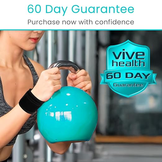Vive Wrist Support Wrap (2 Pack) - Band for Tennis, Working Out, Golf | Sports - Adjustable Compression Strap for Tendonitis, Carpal Tunnel & Arthritis - Men & Women Protector Guards