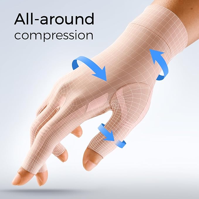 FREETOO All-Around Compression Arthritis Gloves for Women Men for Pain | Carpal Tunnel Relief,Hand Compression,Swelling,Trigger Finger,Edema;Crochet,Typing,Sleeping,Work,Gaming,Driving,Daily Use