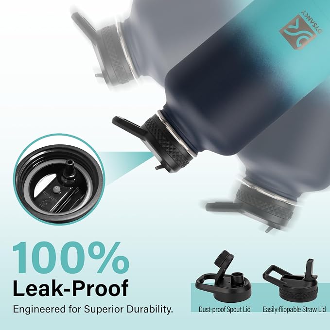 DYSANKY Insulated Water Bottle with Portable Carrier Bag for Outdoor 64 oz
