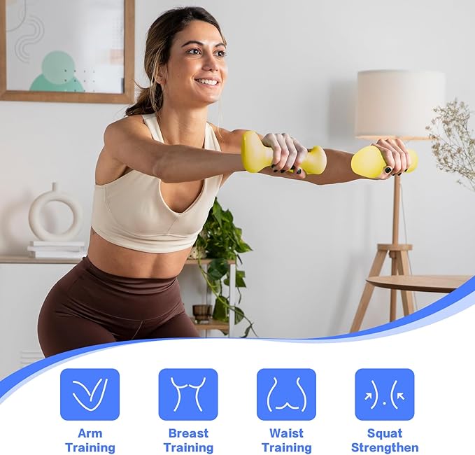 HXD-ERGO Ergonomic Dumbbells Weights Set-Hand Weights for Women at Home, Ear Dumbbells Weights for Pilates, Yoga, Jogging,StrengthTraining