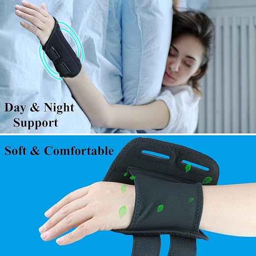 Carpal Tunnel Wrist Brace, Adjustable Wrist Support Brace, Night Wrist Sleep Supports Splints Arm Stabilizer (Right Hand, L/XL, Grey)