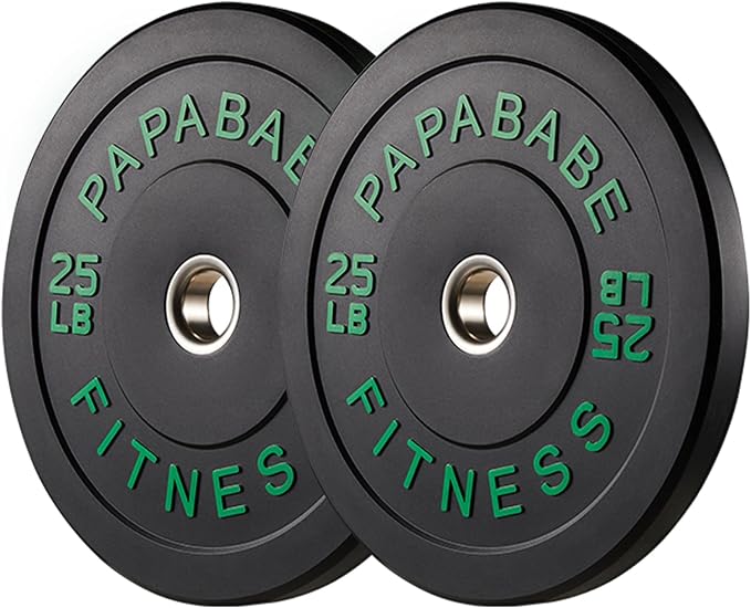 2" Bumper Plates Set Olympic Weight Plates for Barbell Strength Training | Papababe 2Inch Weights Plates Set, Floor Protective Plates, 20-600lbs Rubber Bumper Plates for Weightlifting, Bench Press