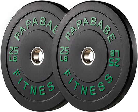 2" Bumper Plates Set Olympic Weight Plates for Barbell Strength Training | Papababe 2Inch Weights Plates Set, Floor Protective Plates, 20-600lbs Rubber Bumper Plates for Weightlifting, Bench Press
