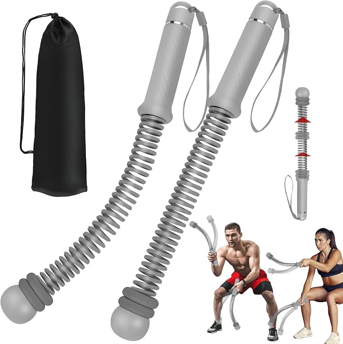 2PCS Portable Ropeless Battle Ropes with Adjustable Weight Rings | Cordless Battle Rope for Home Gym, HIIT Workout, Low-Impact Cardio, Strength Training, Fitness Equipment for Women & Men