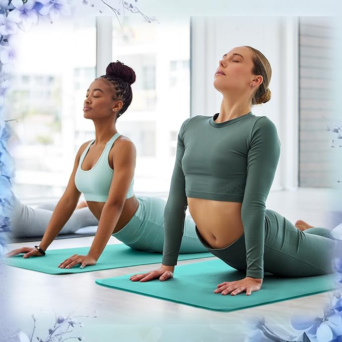 Timgle 6 Pack Yoga Mats Bulk 68 x 24 Inches Non Slip Exercise Yoga Mat 4 mm Thick Anti Slip Tear Resistant Sports Gym for Fitness Stretching Home Workout and Studio