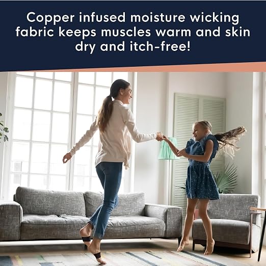 Copper Compression Arch Support Sleeves. Targeted Compression for Plantar Fasciitis Symptoms, Pain, Flat Feet & High Arches. Breathable Support for Men & Women - Black