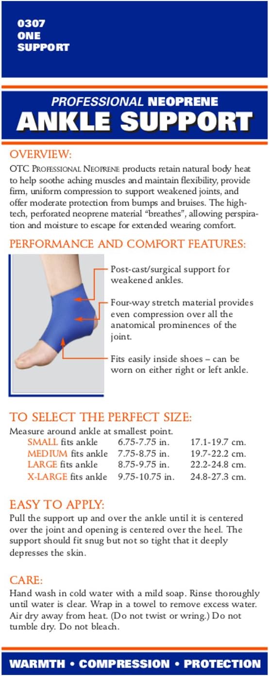 OTC Ankle Support, Slip-on Style, Neoprene, Large (Pack of 2)