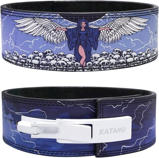 Katamu Core Collection USPA & IPL Approved Lever Belt — Premium 10mm | Leather Powerlifting Belt for Men and Women, Steel Lever Buckle, 4 Inch Wide Back Support for Deadlifts and Squats