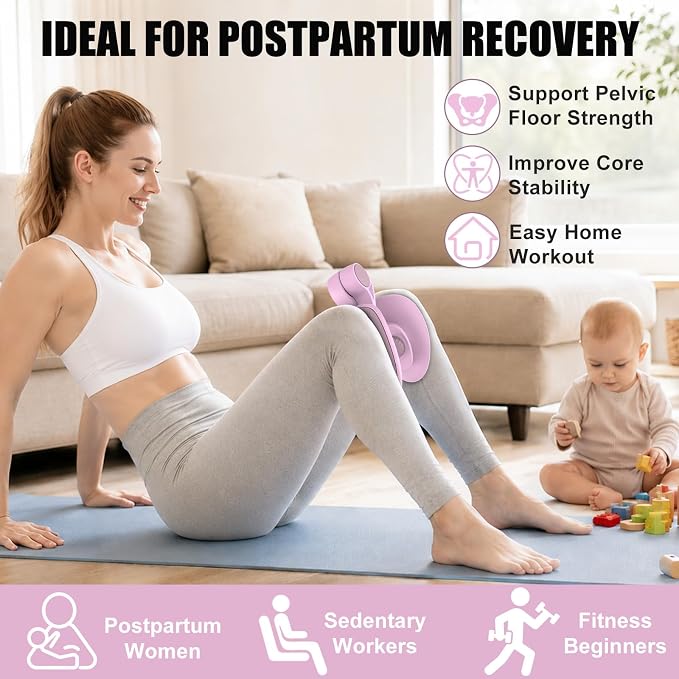 Pelvic Floor Exercise Devices 35lb Resistance Kegel Thigh Trainer with Band | Pelvic Floor Muscle Training, Inner Thigh Exerciser, Postpartum Recovery Support for Women, Suitable for Women and Men