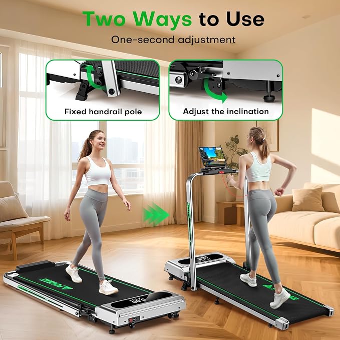 Treadmills for Home, App Compatible, 5 in 1 7.5MPH Foldable Treadmill with 10% Incline, 3.0HP Brushless Drive, 12 HIIT Programs, Full Screen LED Display, Remote Control, 400 LBS Weight Capacity