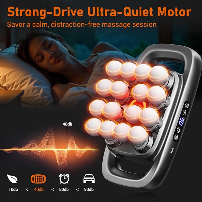 Gurui 16-Head Massage Gun Set for Deep Tissue Massage | Neck Massager, Back Shoulder Leg Massage, Multiple Attachments, Cordless Design, Adjustable Intensity, Full Body Use