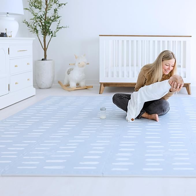 Little Landings Baby Play Mat for Floor - Shoreline (4x6ft) - Premium EVA Foam Play Mat for Babies & Toddlers (Ages 0-5+) Non-Toxic Playmat for Tummy Time, Crawling & Playroom - Stylish & Comfortable