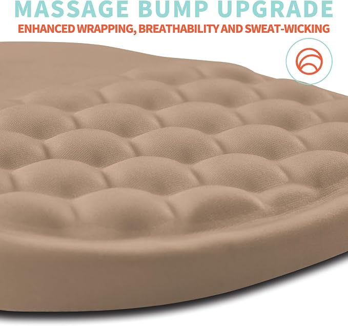 Ergonomic Mouse Pad Wrist Support with Memory Foam Massage Bulge, Carpal Tunnel Pain Relief Mousepad Wrist Rest for Mouse(12x8 inch, Sand Color)