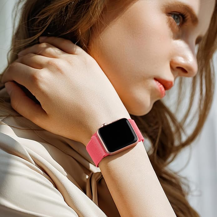 Lerobo Braided Band Compatible with Apple Watch Series 11 10 9 8 7 46mm 45mm 41mm Ultra SE 3 2 1 49mm Series 6 5 4 3 44mm 40mm 38mm 42mm Men iWatch Bands Women Stretchy Nylon Solo Loop Sport Strap