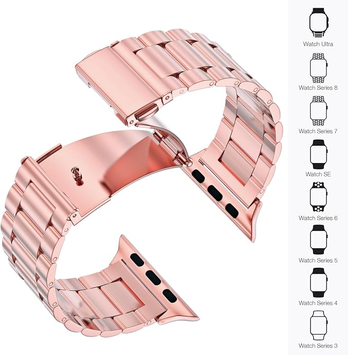 EPULY Metal Band Compatible with Apple Watch Bands for Men Women 49mm 46mm 45mm 44mm 42mm, Business Stainless Steel Strap for iWatch Bands Series 11 10 9 8 7 6 5 4 3 2 1, SE3 2 1, Ultra3 2 1 | Stainless Steel Strap Suitable for Business Setting & Every...