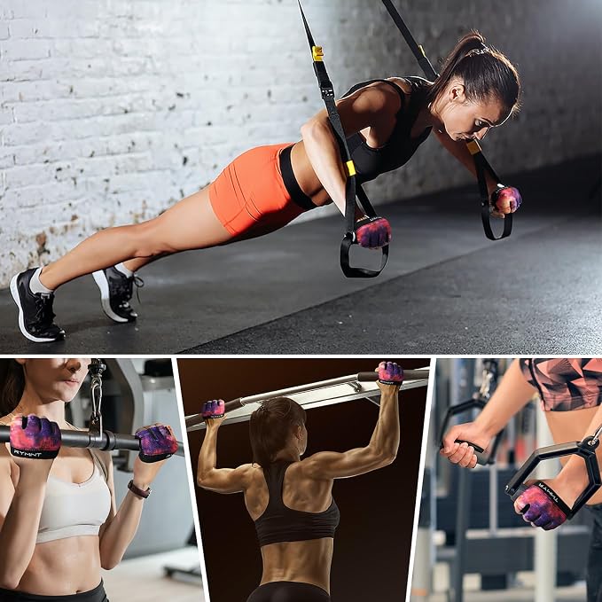 Minimal Workout Gloves for Women Men, Micro Fingerless Gym Gloves Grip Pads | Work Out Gloves for Kettlebells, Weight Lifting, Exercise, Pull Up, ,Cross Training, Silicone Grip Lifting Half Finger Gloves