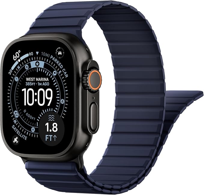 Magnetic Sport Silicone for Apple Watch Ultra 3 2 Band 49mm 46 45 44mm Men | Upgraded Magnet,Two-Tone Design,Waterproof,Soft Loop Strap for iWatch Ultra 3/2 Series 11 10 9 8 7 6 5 4 SE 46mm 45mm 44 49