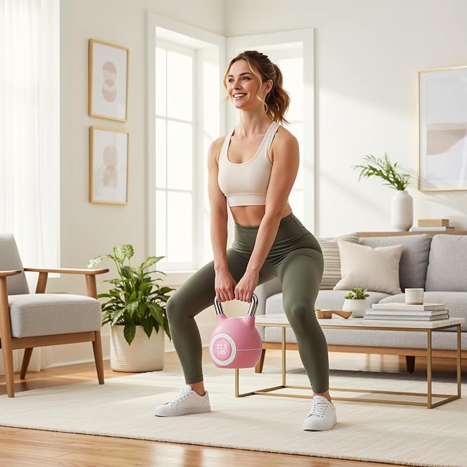 LIFERUN Adjustable Kettlebell Set with 7 Weight Levels, 22.5 lb or 44 lb | Quick-Change Weight Dial & Safety Lock, Space-Saving Design, Full-Body Workout & Cross-Training
