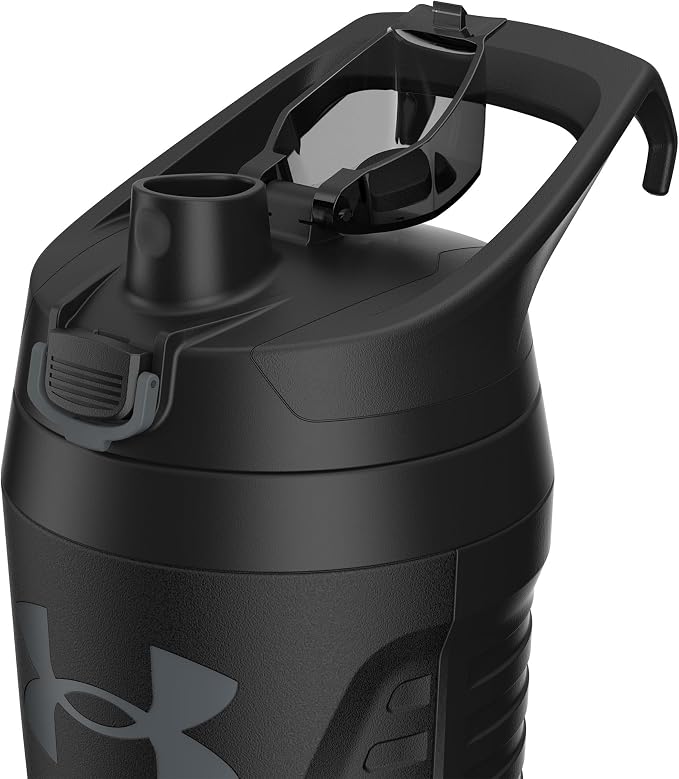 Under Armour 32 oz Insulated Water Bottles - Sports Water Jug with Fence Hook, Leak Resistant for Baseball, Football & More, 32 oz Insulated, Black/Black