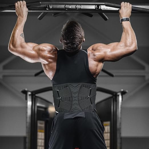 Luwint Lower Back Brace for Pain Relief Support, Lumbar Support Belt with Metal Splint & Adjustable Straps, Breathable Waist Belt for Work Gym Weight Lifting