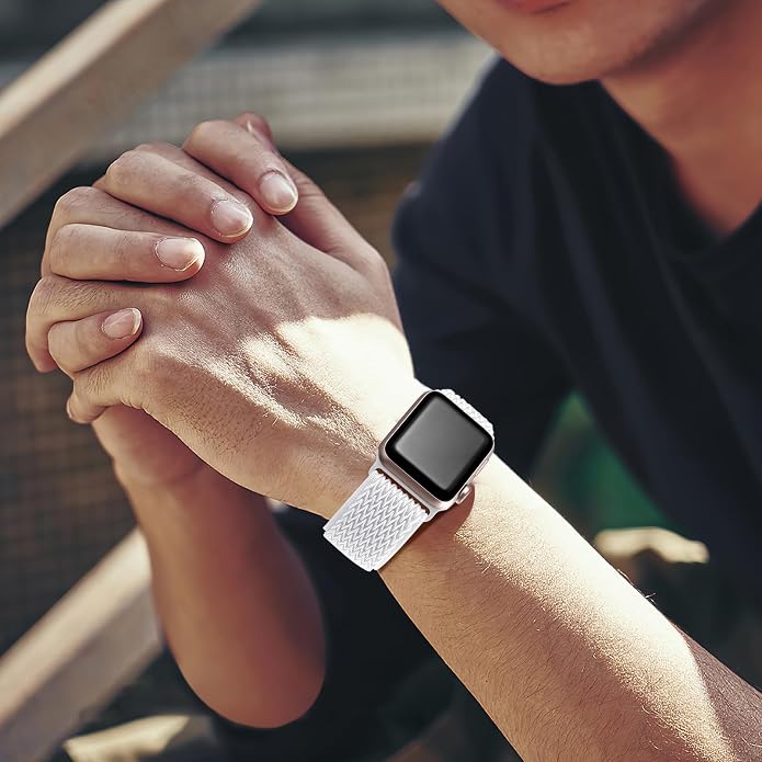 Lerobo Stretchy Nylon Solo Loop Band, Compatible with Apple Watch Series 11 10 9 8 7 6 5 4 3 SE3/2/1 Ultra3/2/1, Adjustable Strap for iwatch Band 44mm 45mm 46mm 49mm 42mm 40mm 41mm 38mm for Women Men