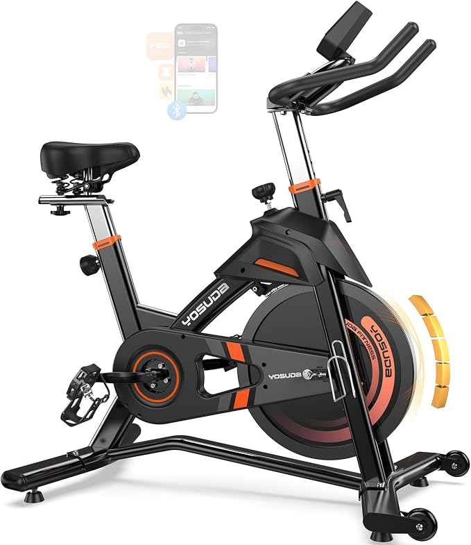 YOSUDA PRO Magnetic Exercise Bike 350 lbs Weight Capacity - Indoor Cycling Bike Stationary with Comfortable Seat Cushion, Silent Belt Drive