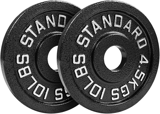 Steel Olympic Plates 35LB Set - Olympic 2 inch Premium Coated 2x of 10lb, 5lb, and 2.5lb Weights for Home or Commercial
