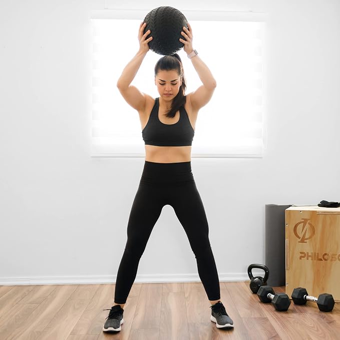 Philosophy Gym Slam Ball - Weighted Fitness Medicine Ball with Easy Grip Tread