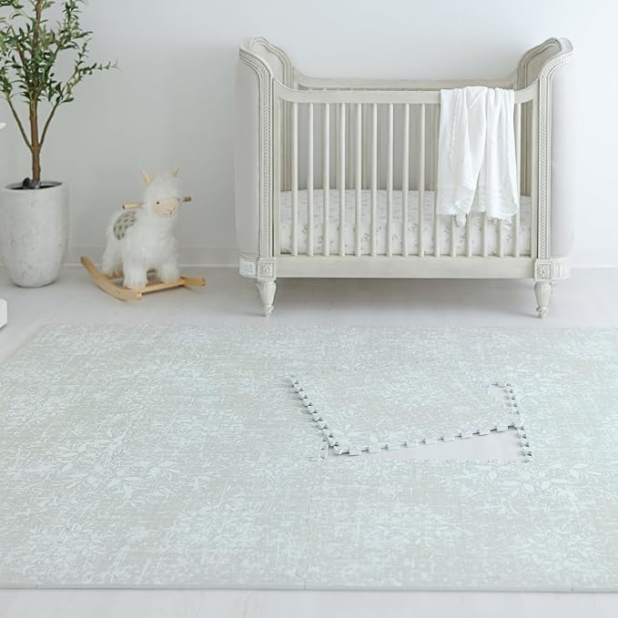 Little Landings Baby Play Mat for Floor - Eden (6x8ft) - Premium EVA Foam Play Mat for Babies & Toddlers (Ages 0-5+) - Non-Toxic Playmat for Tummy Time, Crawling & Playroom - Stylish & Comfortable