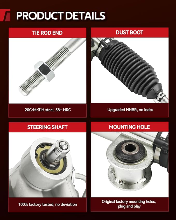 Torchbeam Power Steering Rack & Pinion Assembly Fit for 2006-2012 G6/Malibu 3.5/3.6/3.9L, 2007-2009 Aura 3.5/3.6L, Hydraulic System Steering, Replaces OEM 22-1035