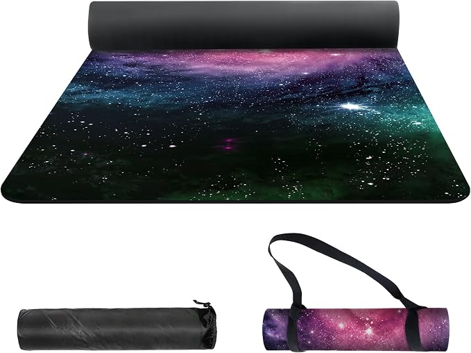 nuveti Yoga Mat Print Extra Thick TPE Non Slip Fitness Exercise Mat with Carrying Bag,72"x24" Extra Thick 6MM Exercise & Workout Mat for Yoga, Pilates Fitness and Floor Exercises