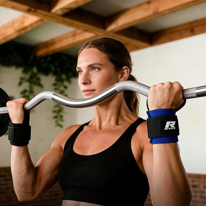 RitFit 2 Inch EZ Curl Bar Olympic Barbell with Weight Plates & Collar | 4FT EZ Curl Bar with 35LB Weight Plates, Collars for Bicep, Tricep Workout, Weightlifting, 350LBS Weight Capacity