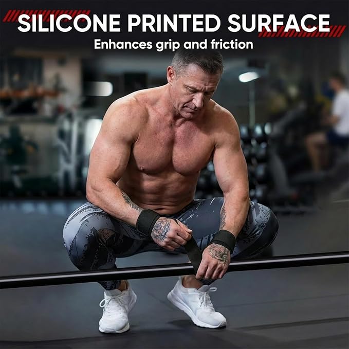 24 Inch Padded Strength Lifting Straps (1 Pair) | Cotton Weightlifting Straps with Neoprene Wrist Support for Deadlifts, Rows, Shrugs, Heavy Pulls
