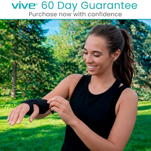 Vive Carpal Tunnel Wrist Brace with Splint for Left or Right Hand | Adjustable Night Wrist Support Splint Immobilizer for Men & Women - Cockup Brace for Arthritis, Tendonitis, Sprain, Injuries