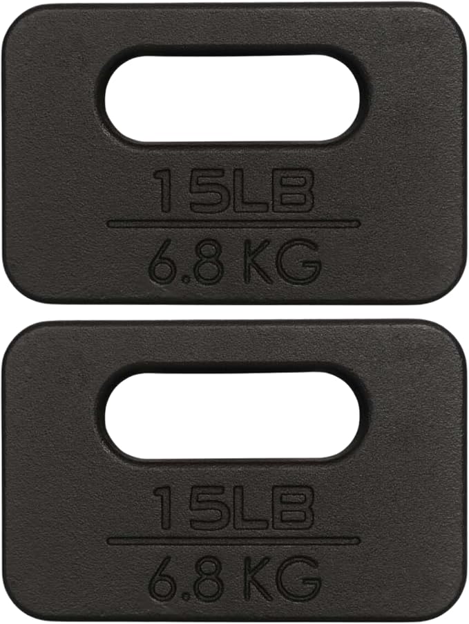 Yes4All Cast Iron Rucking Weight for Backpack, Training Weight Plate with Ergonomic Rounded Handle, Protective Glossy Finish for Weighted Walking, Hiking, Rucking, Resistance Workout
