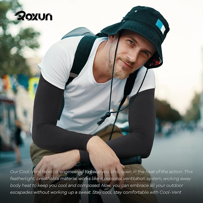 ROXUN Arm Sleeves Cooling UV Sun Protection Sport Compression for Men Women | UPF50,Seamless cover arms,Tattoo-covering,Lightweight & breathable,daily wear,Outdoor work,Basketball Baseball,Mangas