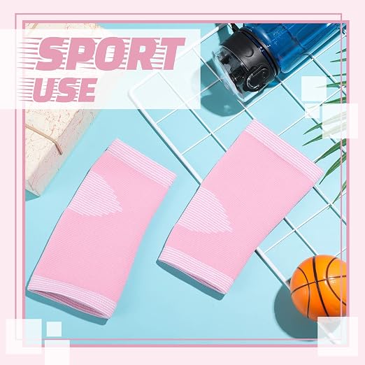 Tarpop 3 Pair Ankle Compression Sleeves for Kids Ankle Brace Compression Sleeves Foot Arch Sock for Girls Sports Running Dance Fitness Gymnastics(Pink,Small)
