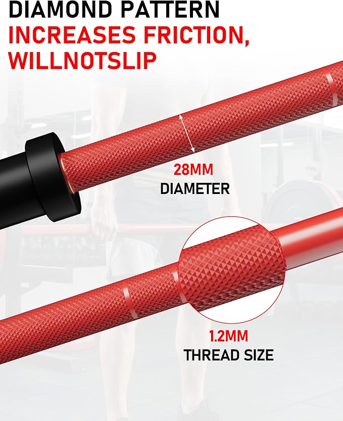 7FT Olympic Barbell, 1500LBS Weight Bar For Weightlifting and Powerlifting | 45lb Olympic Bar with Needle Bearings & Brass Bushings, Strength Training Bar Fit 2" Standard Weights Home Gym