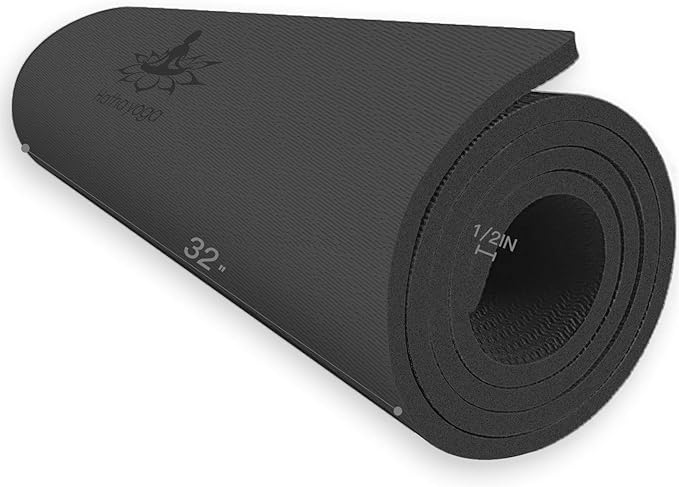 Hatha Yoga Extra Thick TPE Yoga Mat - 72"x 32" Thickness 1/2 Inch -Eco Friendly- With High Density Anti-Tear Exercise Mats For Home Gym Travel & Floor Outside