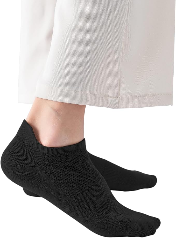 ACCFOD Womens Ankle Socks Athletic Running Low Cut Socks With Tab 6 Pairs