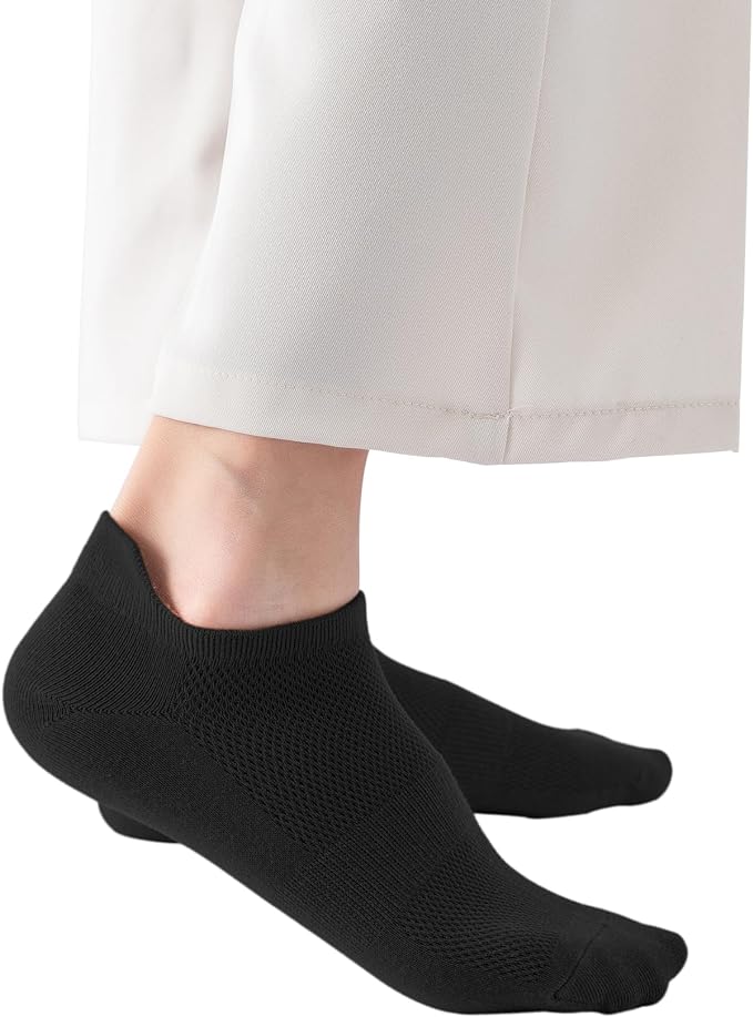 ACCFOD Womens Ankle Socks Athletic Running Low Cut Socks With Tab 6 Pairs